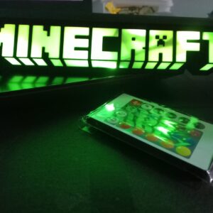 cartel led rgb pixelado para gamers – luz multicolor y control remoto