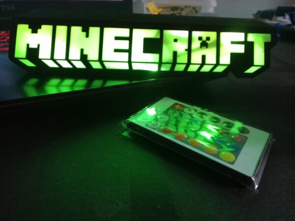 cartel led rgb pixelado para gamers – luz multicolor y control remoto