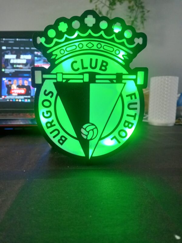 cartel futbol 3d con control remoto rgb burgos cf decoracion