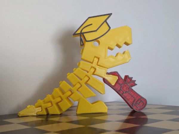 Dinosaurio articulado para egresados, ideal como recuerdo escolar 2025