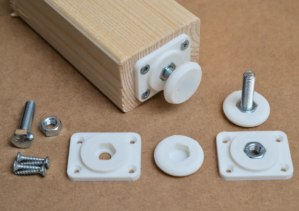 pies nivelacion Kit de pies de nivelación M8 impresos en 3D con base, tornillo y tuerca para muebles