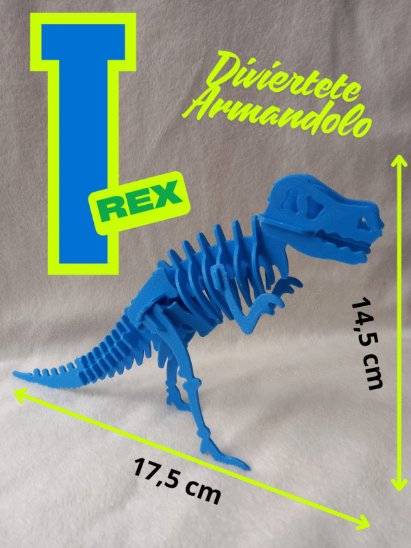 Rompecabezas 3D esqueleto T-Rex montado sobre mesa